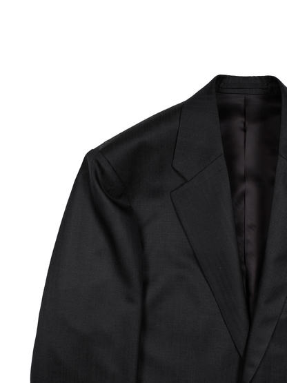 Super140's WOOL/KID MOHAIR HERRINGBONE JACKET｜BLACK BROWN