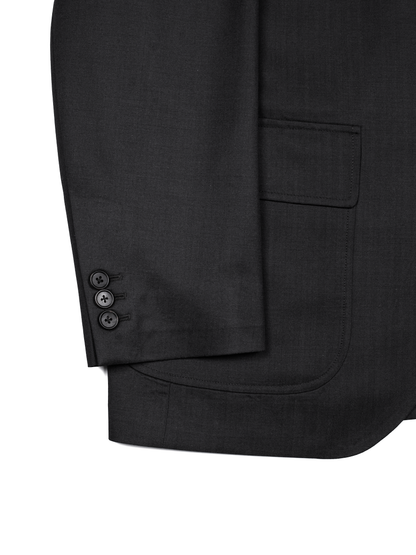 Super140's WOOL/KID MOHAIR HERRINGBONE JACKET｜BLACK BROWN