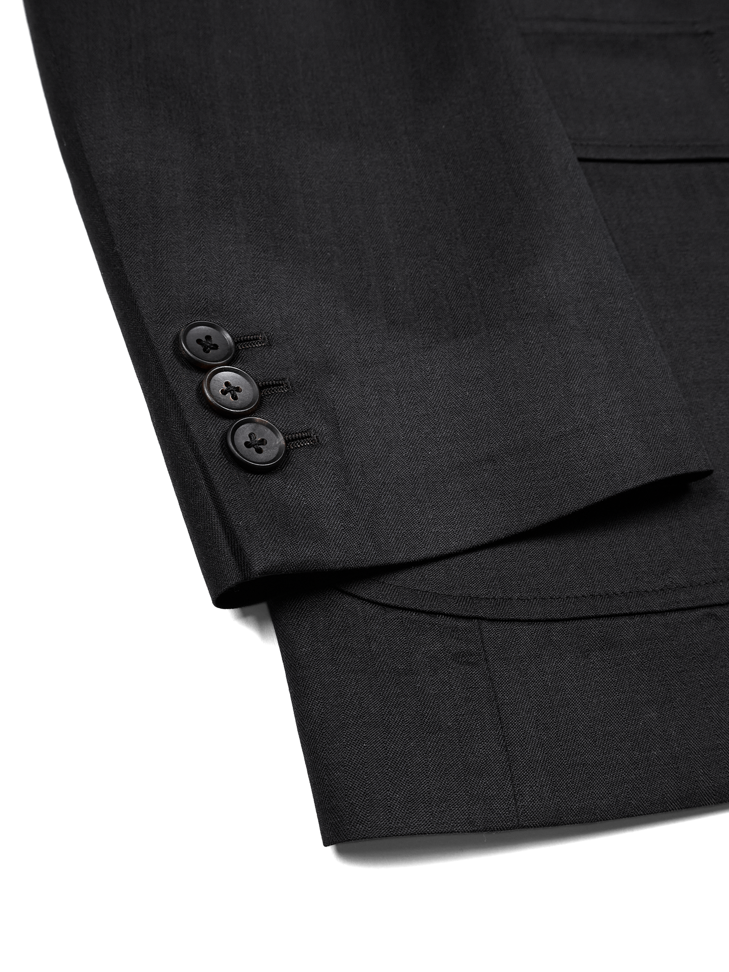 Super140's WOOL/KID MOHAIR HERRINGBONE JACKET｜BLACK BROWN