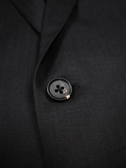 Super140's WOOL/KID MOHAIR HERRINGBONE JACKET｜BLACK BROWN