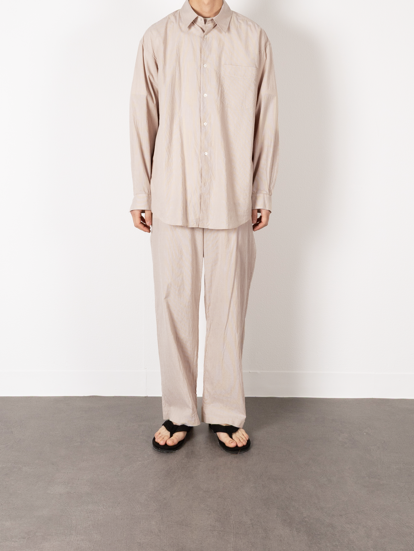 Model 176cm/62kg size L color YELLOW STRIPE 着用