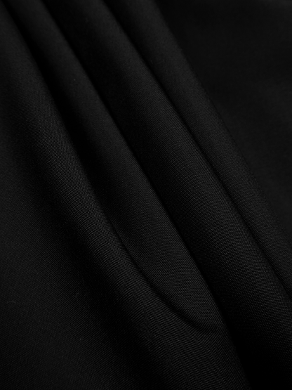 WORSTED CASHMERE/SILK TROPICAL HALF SLEEVE SHIRTS｜BLACK