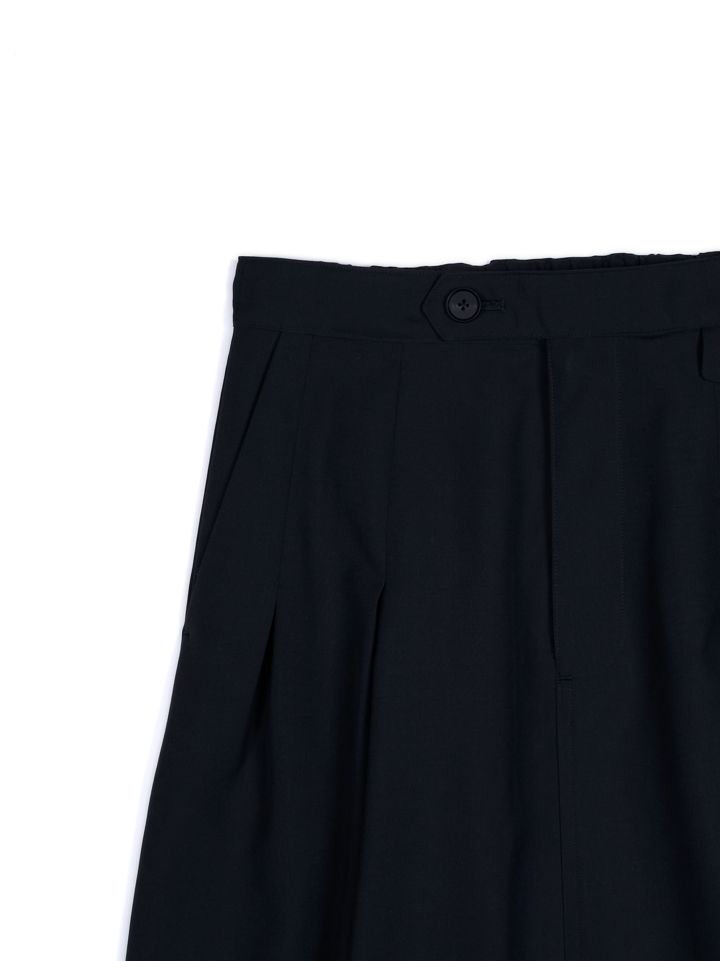 Super130's WORSTED WOOL TROPICAL SKIRT｜DARK NAVY