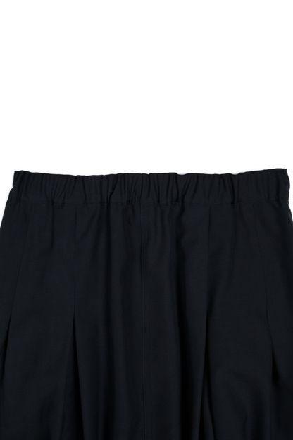 Super130's WORSTED WOOL TROPICAL SKIRT｜DARK NAVY