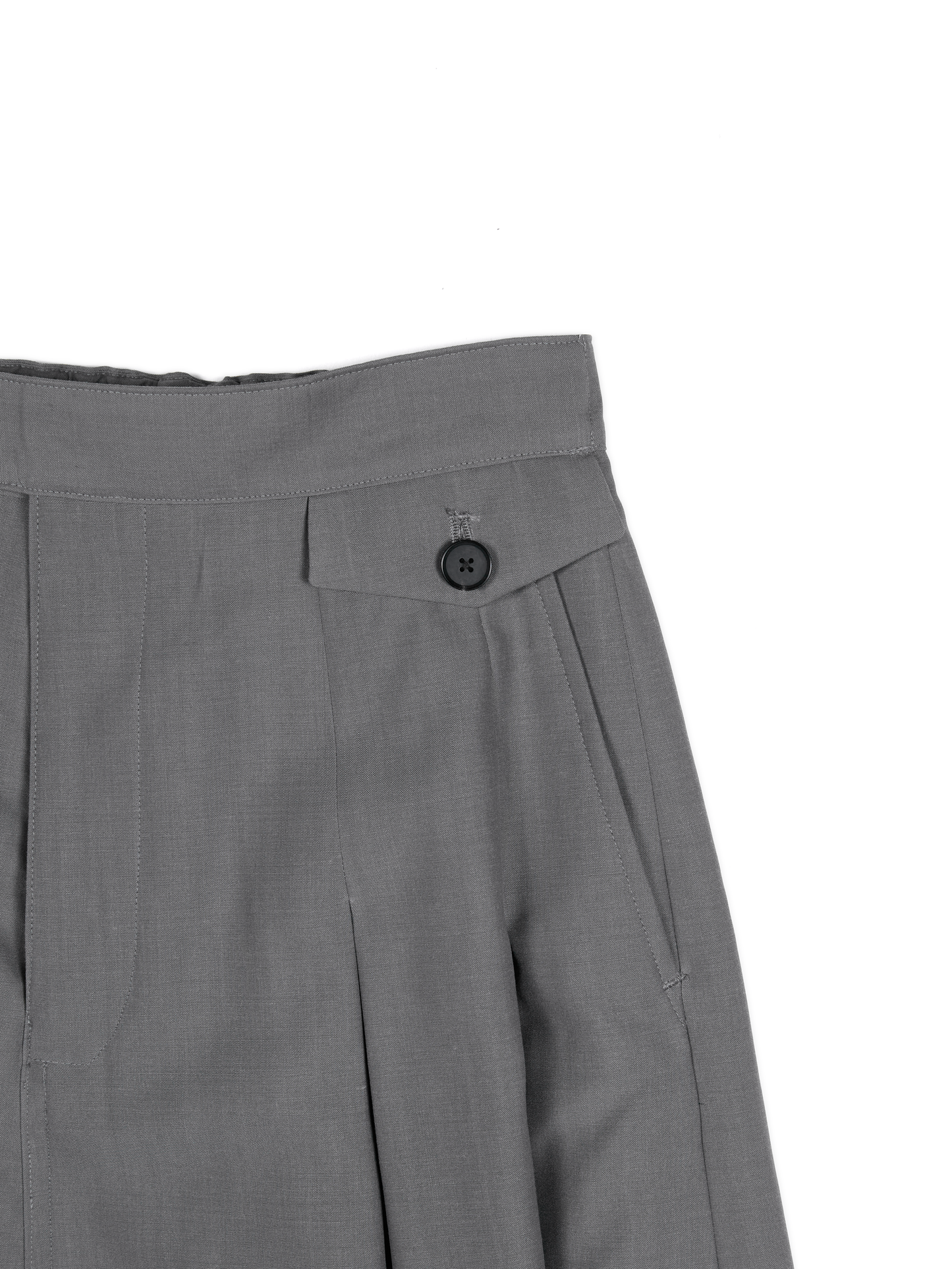 Super130's WORSTED WOOL TROPICAL SKIRT｜LIGHT GRAY