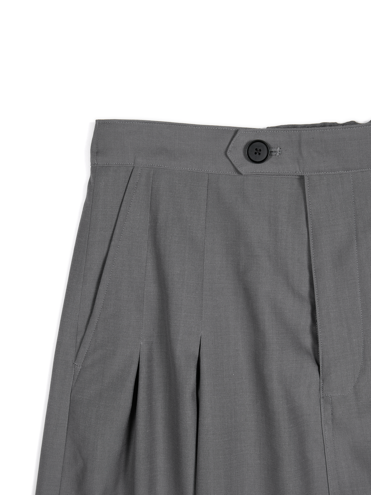 Super130's WORSTED WOOL TROPICAL SKIRT｜LIGHT GRAY