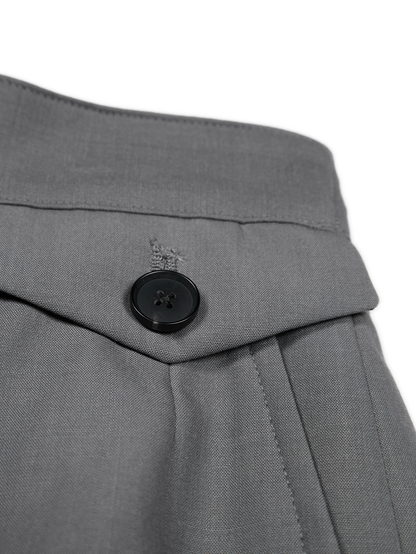 Super130's WORSTED WOOL TROPICAL SKIRT｜LIGHT GRAY