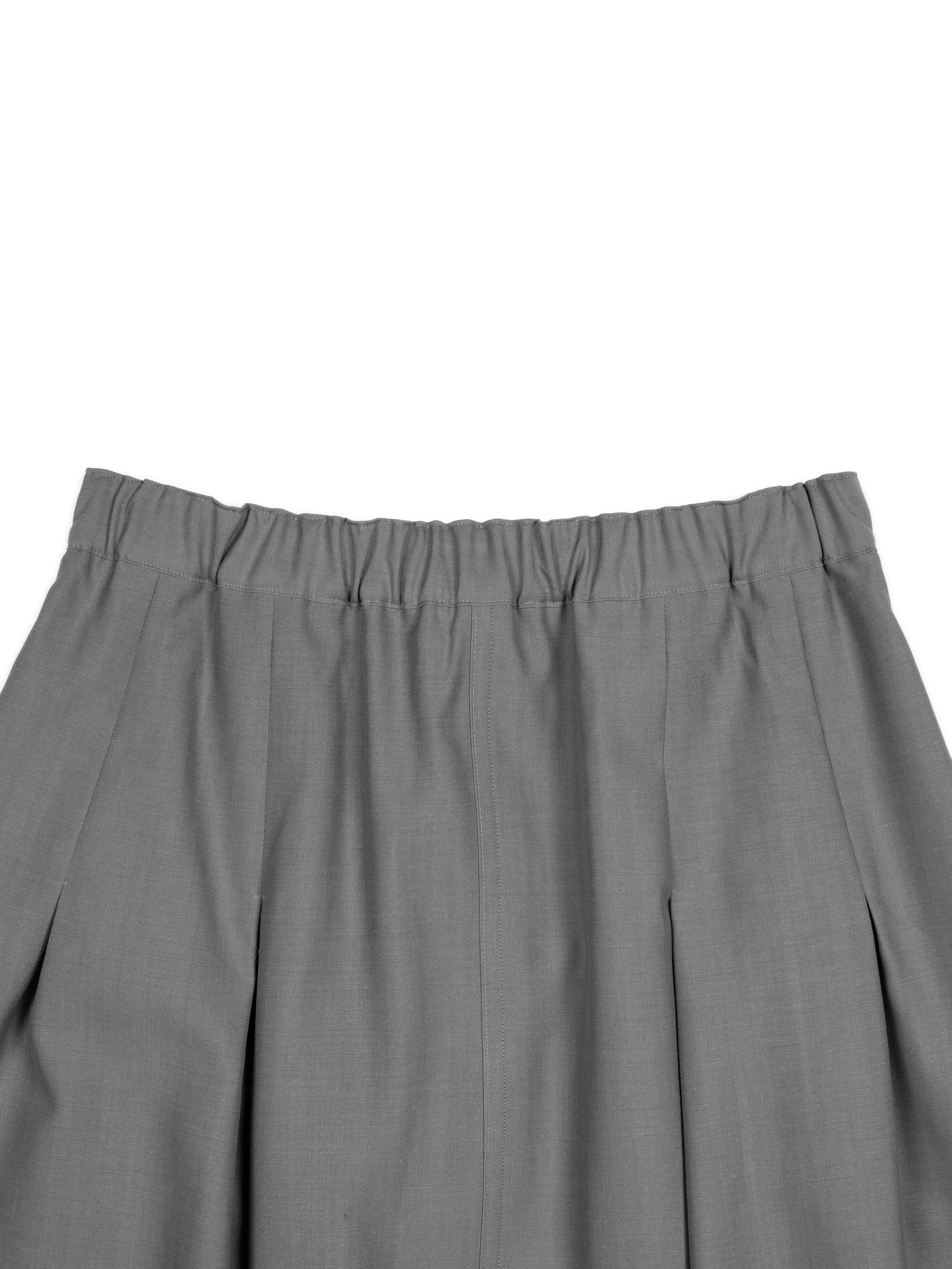 Super130's WORSTED WOOL TROPICAL SKIRT｜LIGHT GRAY
