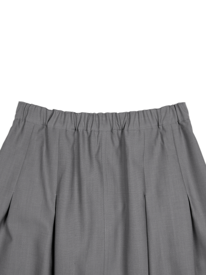 Super130's WORSTED WOOL TROPICAL SKIRT｜LIGHT GRAY