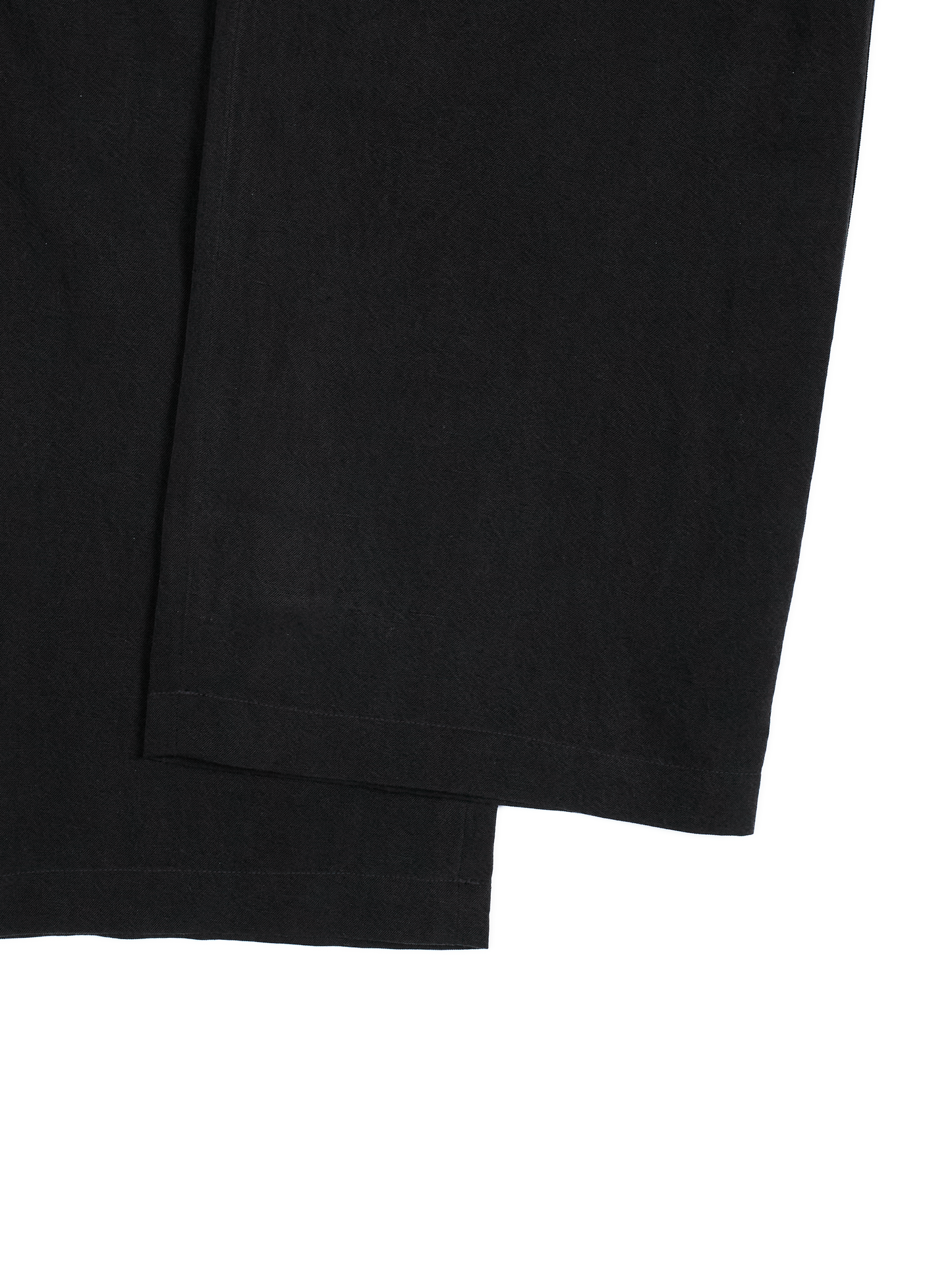 SILK/LINEN GABARDINE WIDE PANTS for WOMEN｜BLACK