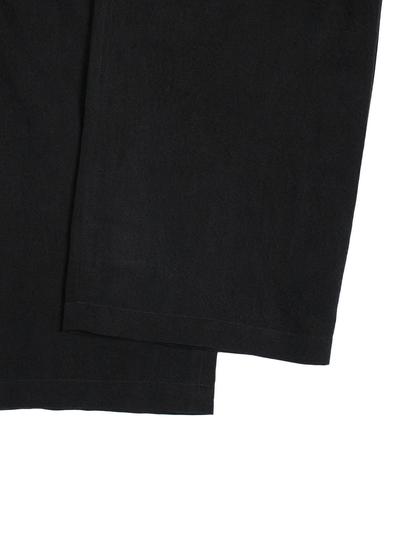 SILK/LINEN GABARDINE WIDE PANTS for WOMEN｜BLACK