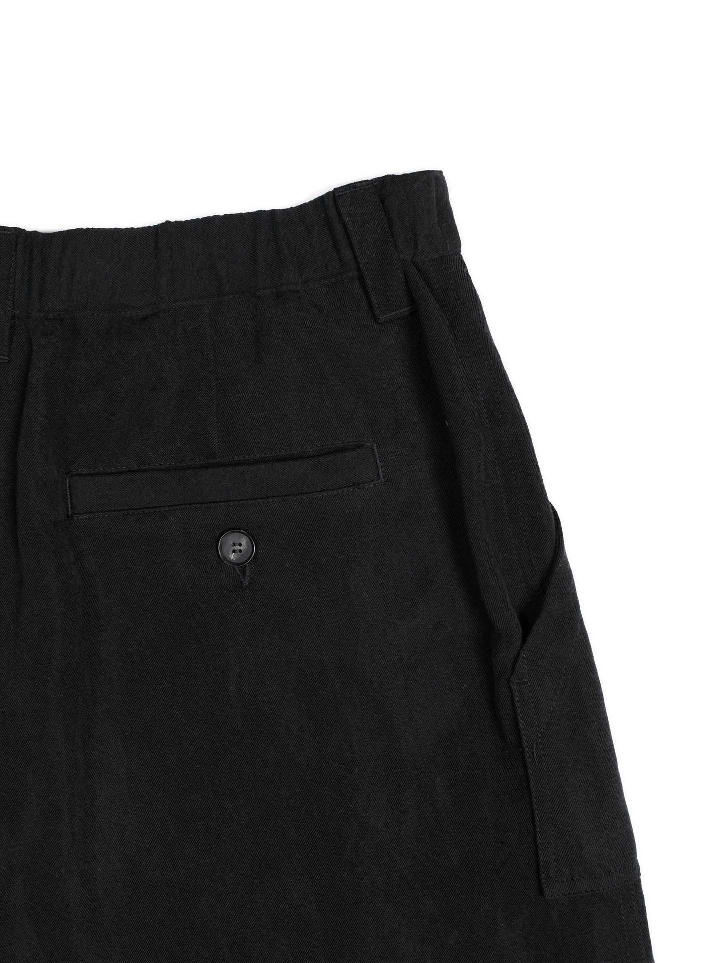SILK/LINEN GABARDINE WIDE PANTS for WOMEN｜BLACK