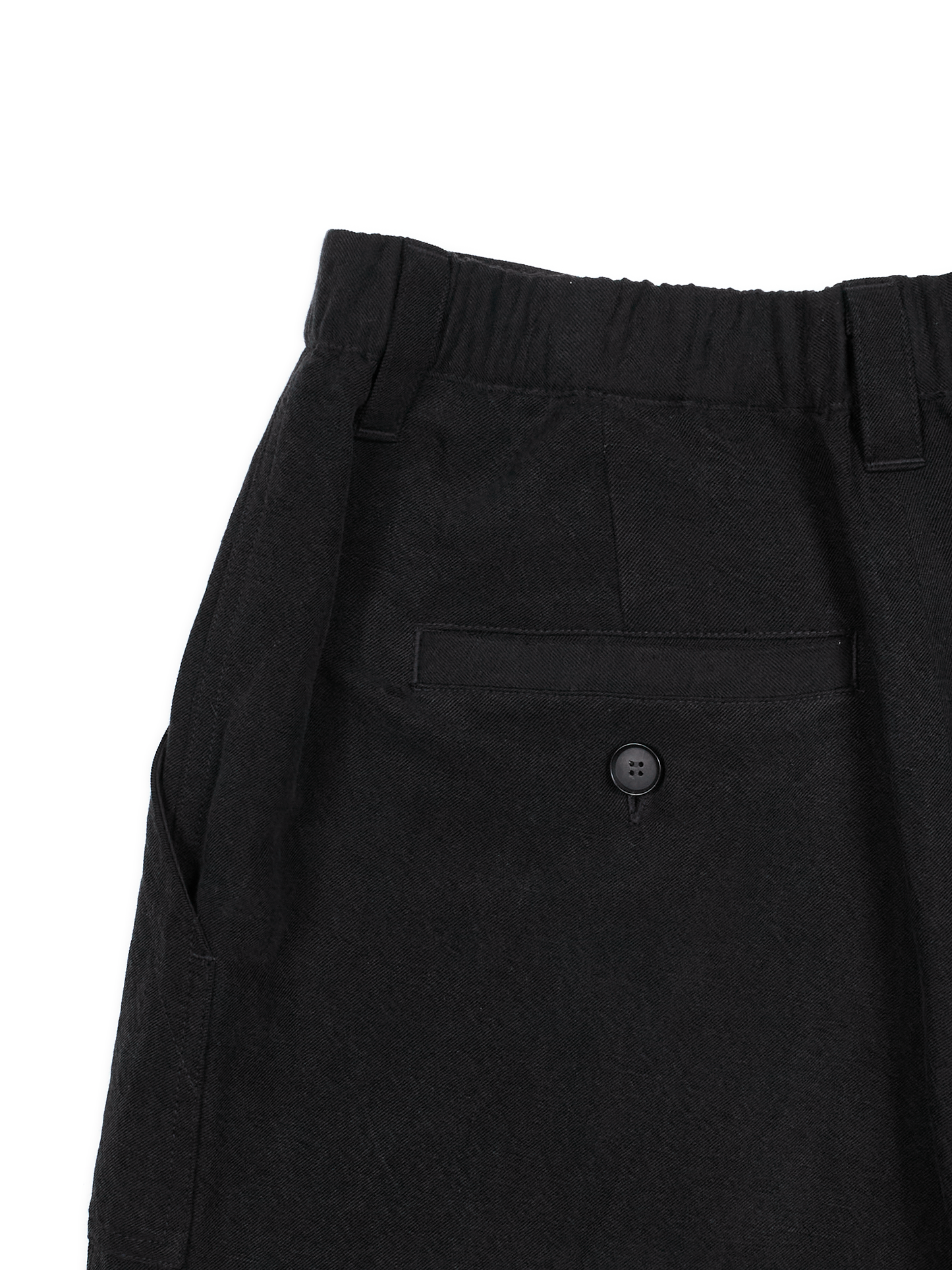 SILK/LINEN GABARDINE WIDE PANTS for WOMEN｜BLACK