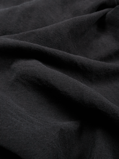 SILK/LINEN GABARDINE WIDE PANTS for WOMEN｜BLACK