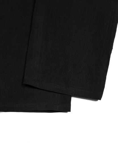 SILK/LINEN GABARDINE JUMPSUIT｜BLACK