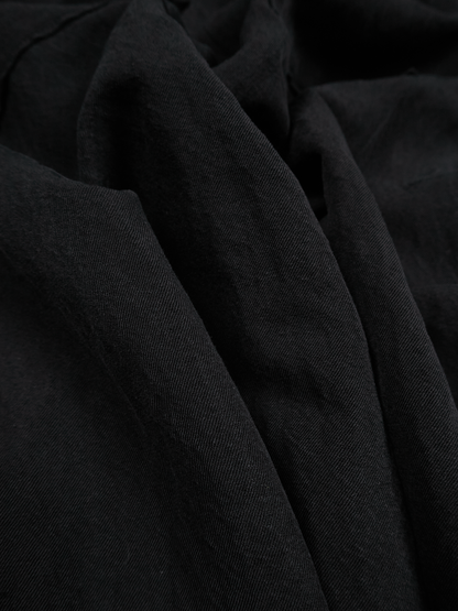 SILK/LINEN GABARDINE JUMPSUIT｜BLACK