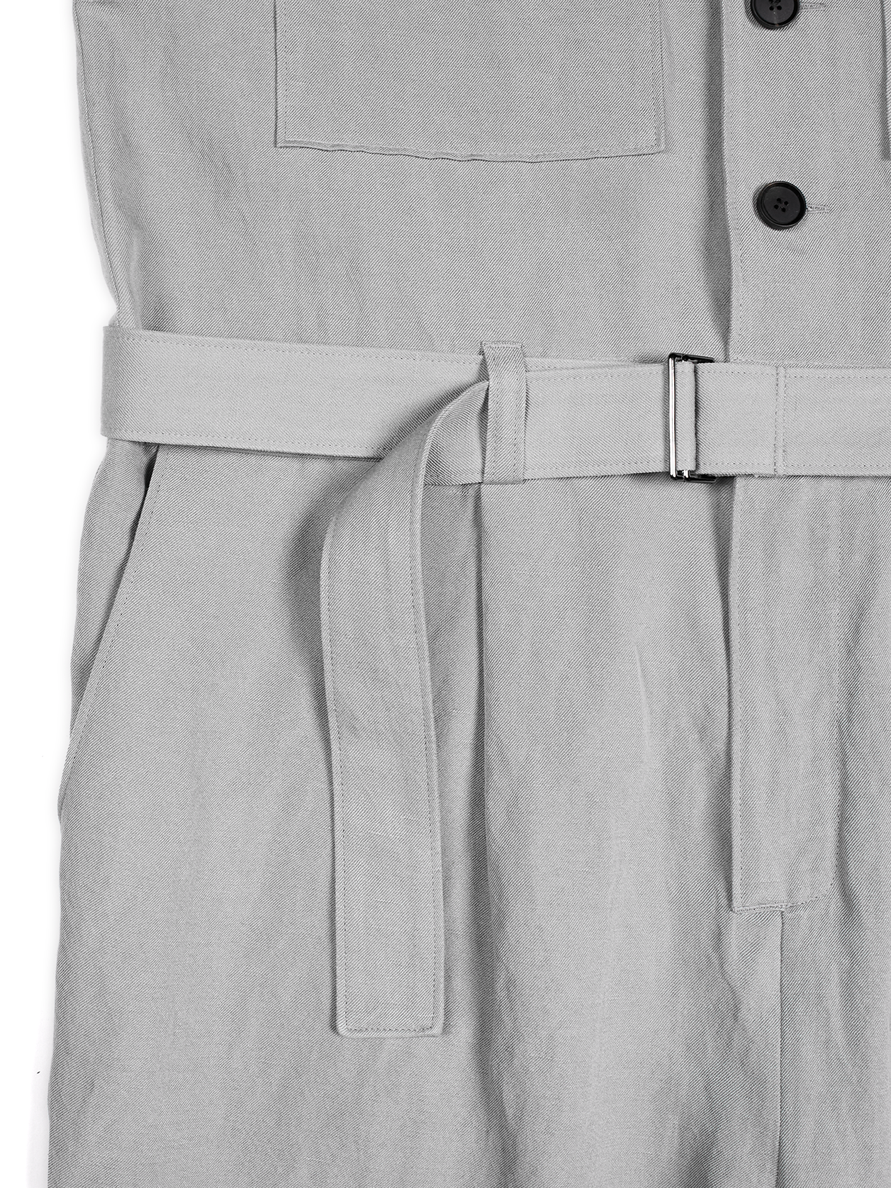 SILK/LINEN GABARDINE JUMPSUIT｜ICE GRAY