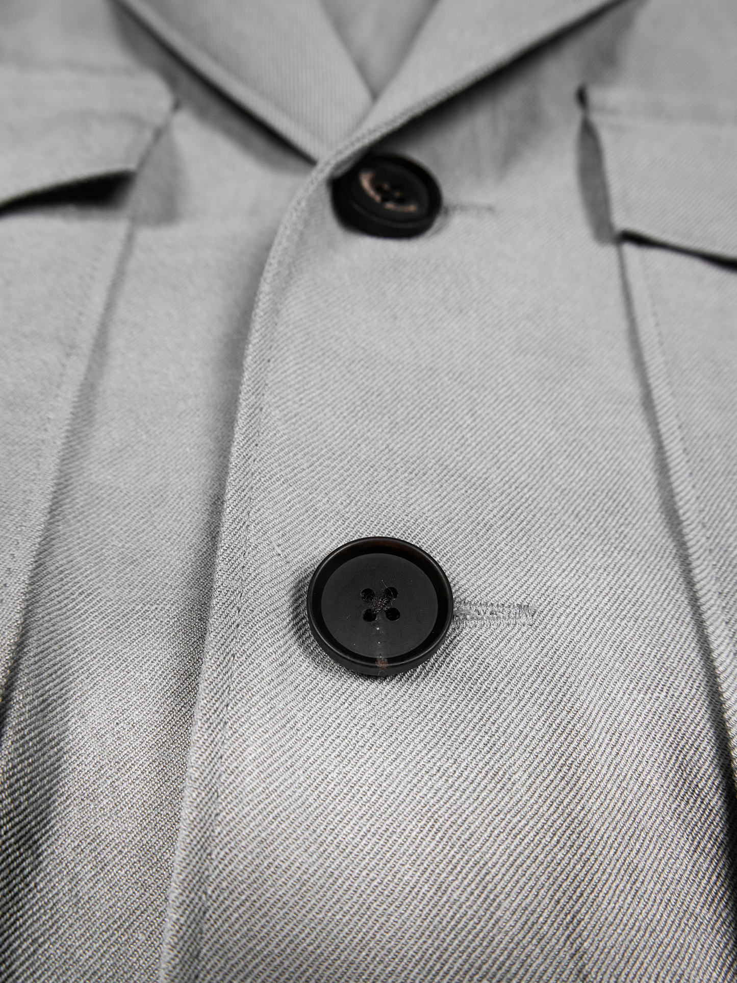 SILK/LINEN GABARDINE JUMPSUIT｜ICE GRAY
