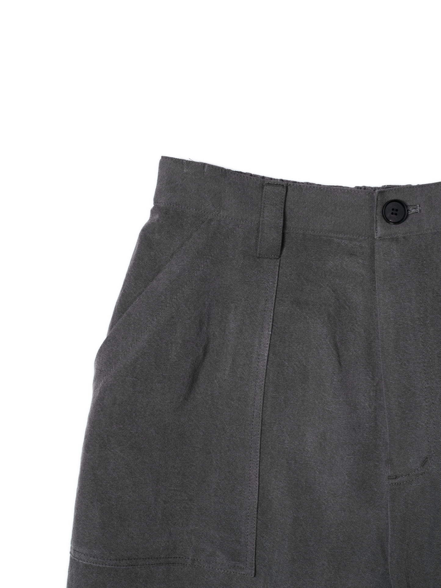 SILK/LINEN GABARDINE WIDE PANTS for WOMEN｜HAZE GRAY