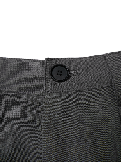 SILK/LINEN GABARDINE WIDE PANTS for WOMEN｜HAZE GRAY