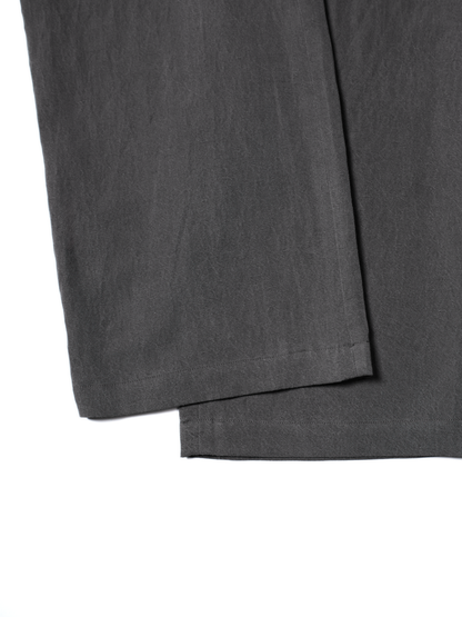 SILK/LINEN GABARDINE WIDE PANTS for WOMEN｜HAZE GRAY