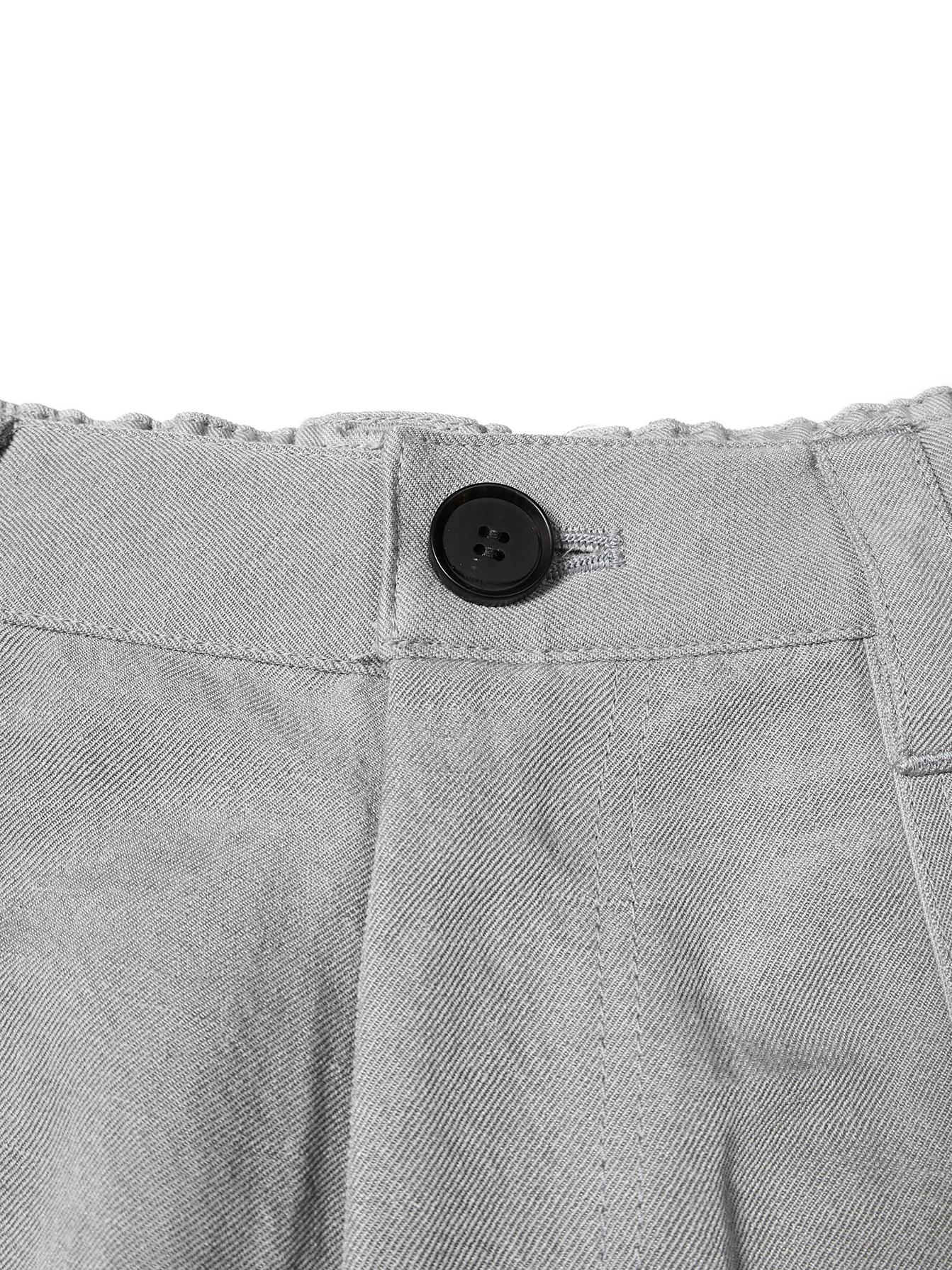 SILK/LINEN GABARDINE WIDE PANTS for WOMEN｜ICE GRAY