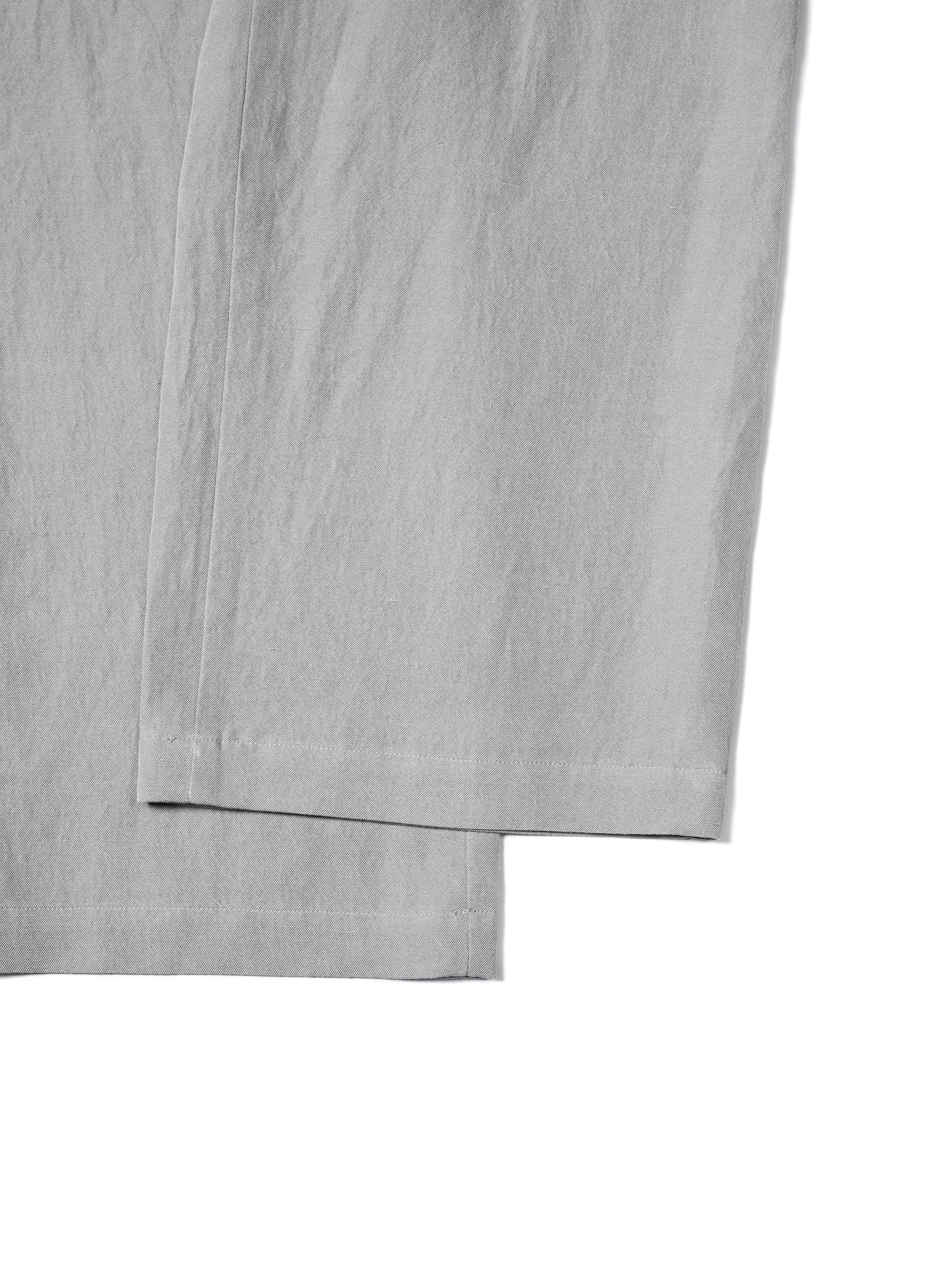 SILK/LINEN GABARDINE WIDE PANTS for WOMEN｜ICE GRAY
