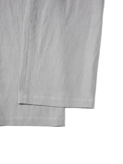 SILK/LINEN GABARDINE WIDE PANTS for WOMEN｜ICE GRAY