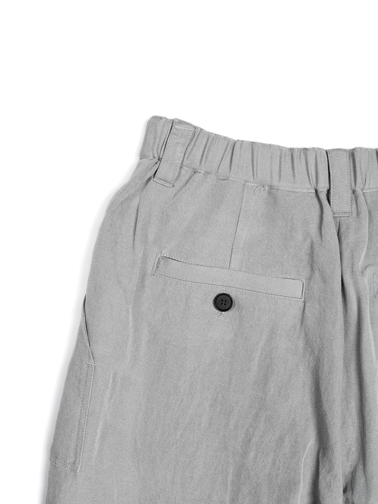 SILK/LINEN GABARDINE WIDE PANTS for WOMEN｜ICE GRAY