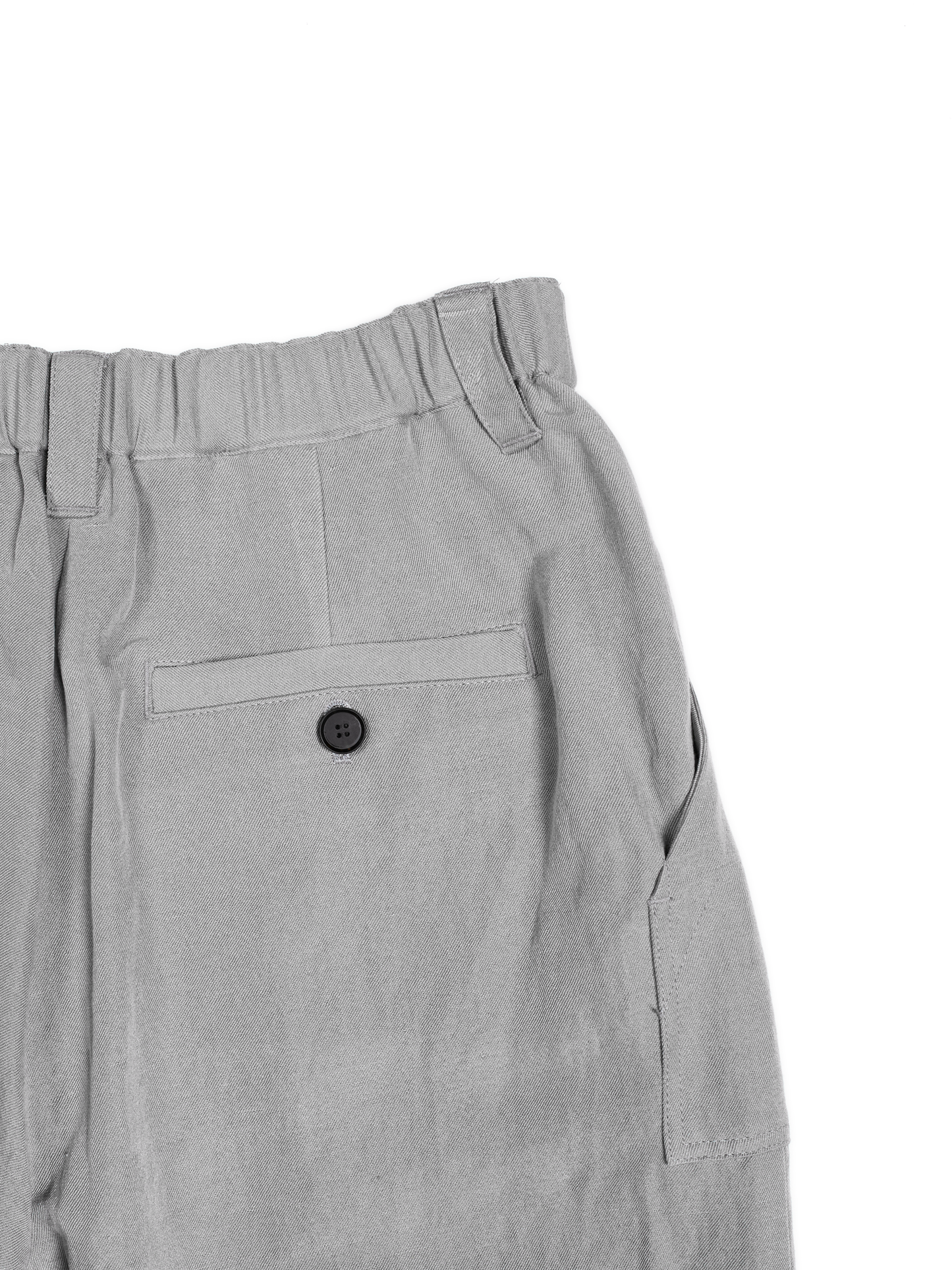 SILK/LINEN GABARDINE WIDE PANTS for WOMEN｜ICE GRAY