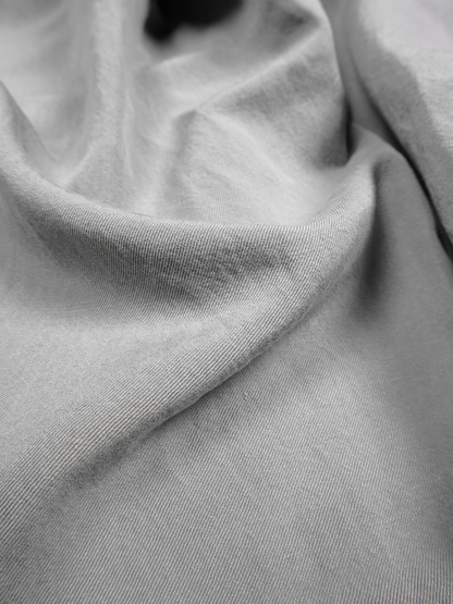 SILK/LINEN GABARDINE WIDE PANTS for WOMEN｜ICE GRAY