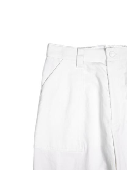 FINX/ZIMBABWE COTTON LIGHT CHINO WIDE PANTS for WOMEN｜ECRU