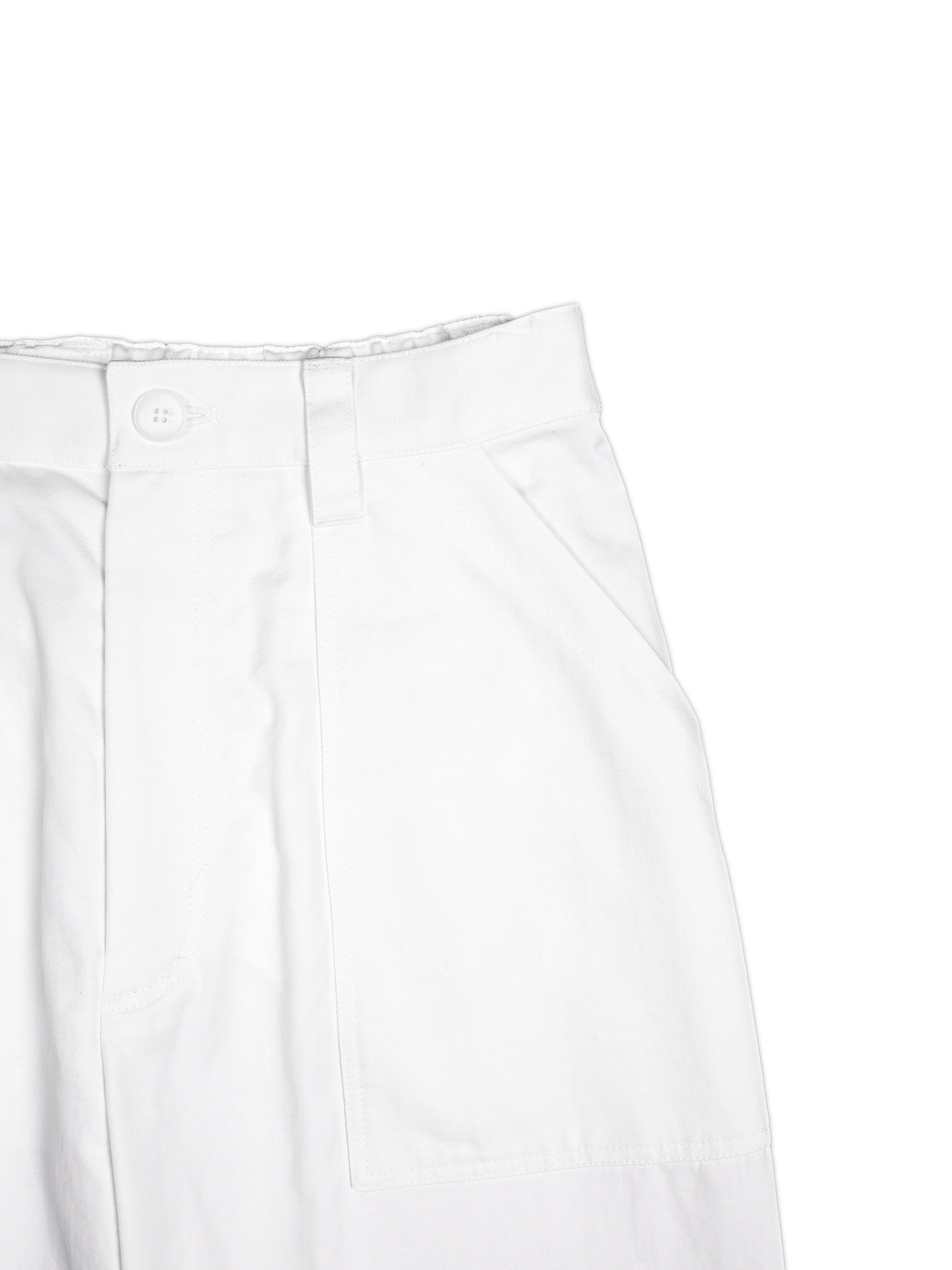 FINX/ZIMBABWE COTTON LIGHT CHINO WIDE PANTS for WOMEN｜ECRU