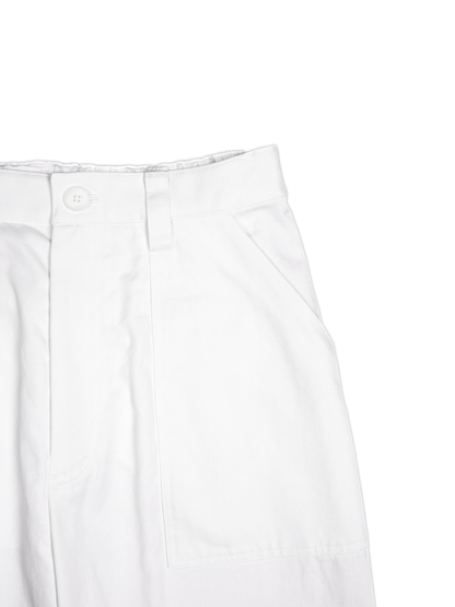 FINX/ZIMBABWE COTTON LIGHT CHINO WIDE PANTS for WOMEN｜ECRU