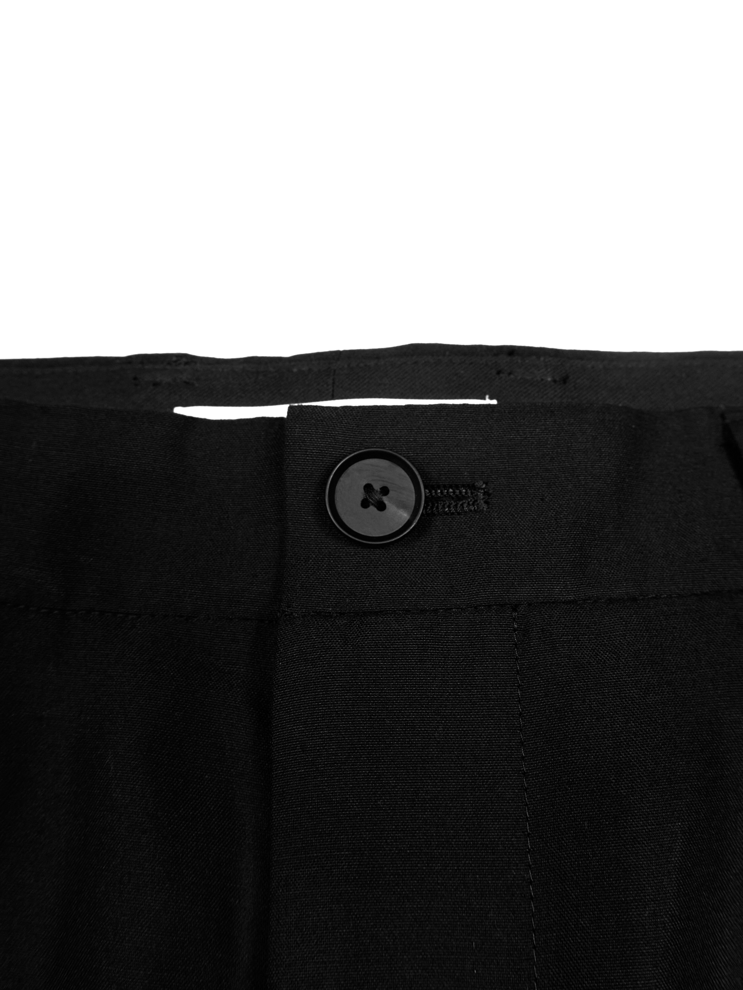 WORSTED CASHMERE/SILK TROPICAL 2-TUCK WIDE PANTS｜BLACK