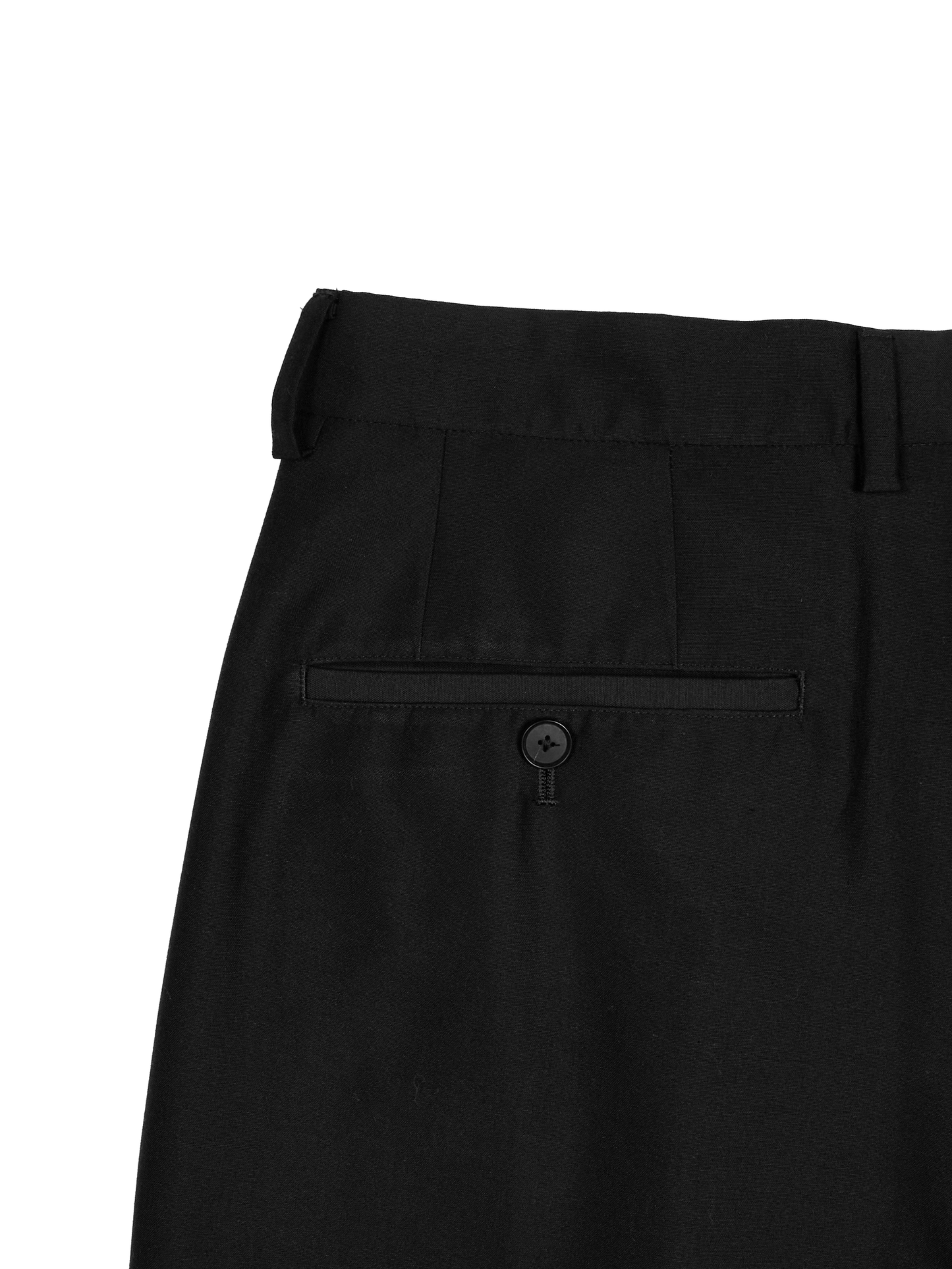 WORSTED CASHMERE/SILK TROPICAL 2-TUCK WIDE PANTS｜BLACK
