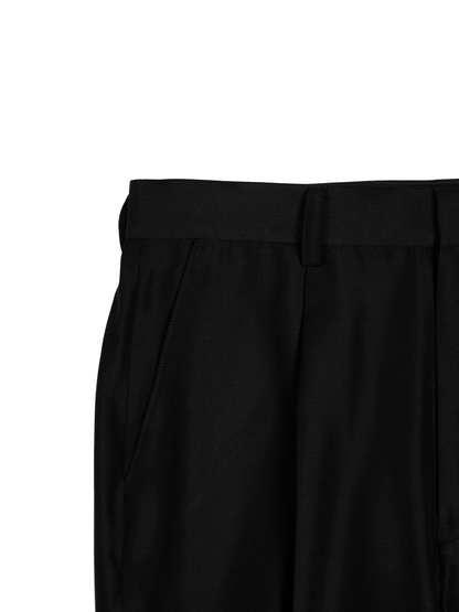 WORSTED CASHMERE/SILK TROPICAL SLACKS｜BLACK