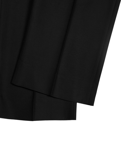 WORSTED CASHMERE/SILK TROPICAL SLACKS｜BLACK