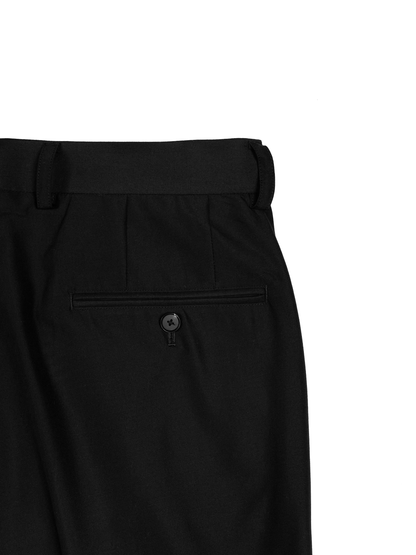 WORSTED CASHMERE/SILK TROPICAL SLACKS｜BLACK