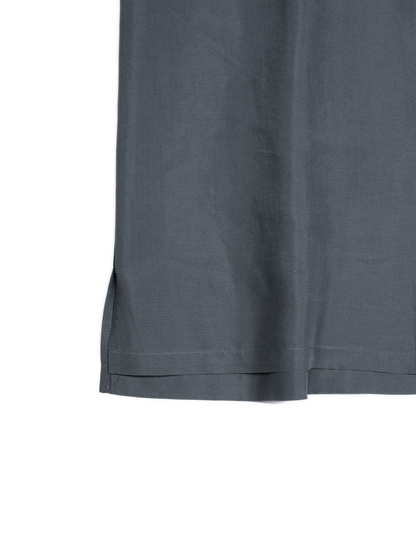 BRAZIL SILK HALF SLEEVE SHIRTS｜SLATE BLUE
