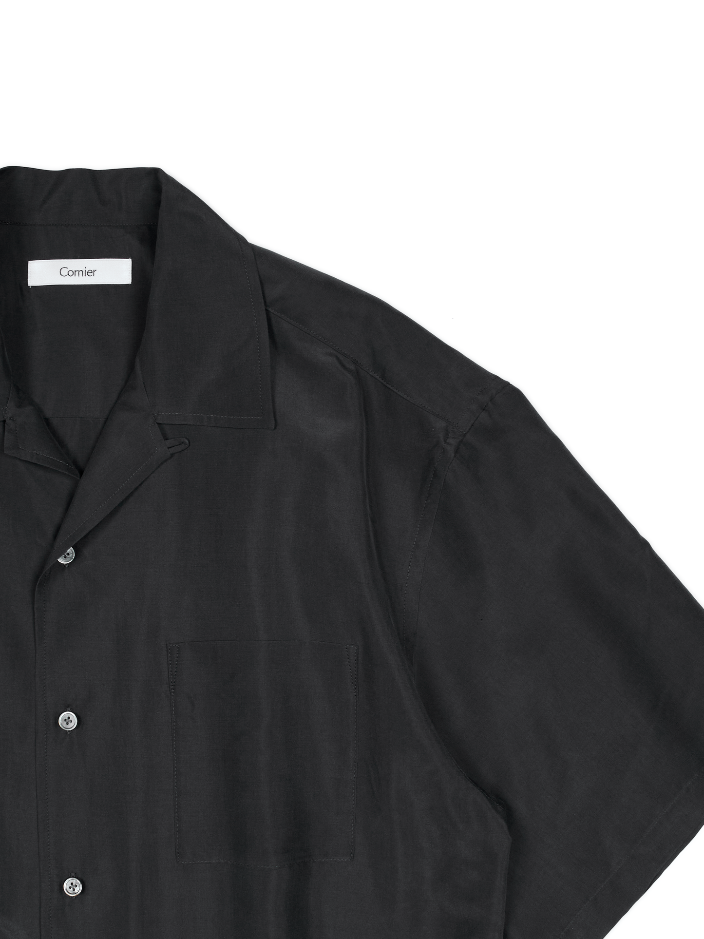 BRAZIL SILK HALF SLEEVE SHIRTS｜FADED BLACK