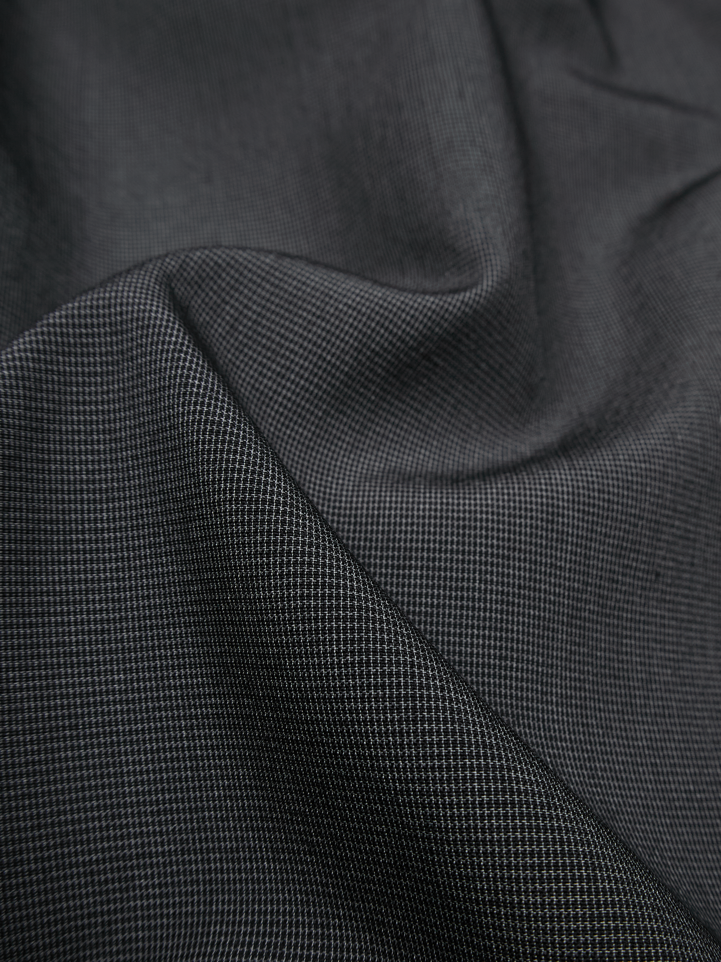 Super160's WOOL/SILK CRISPY SKIRT｜BLACK