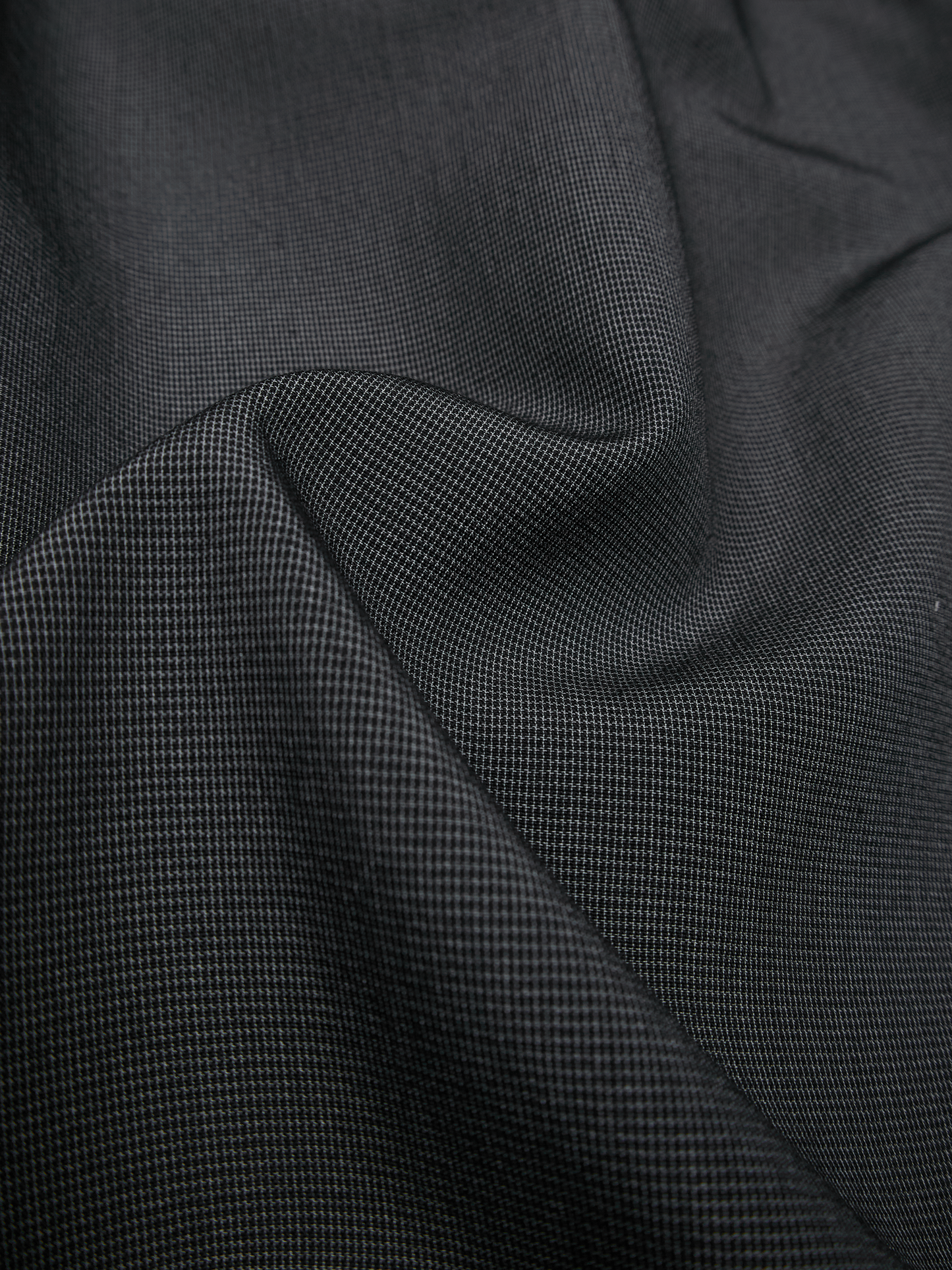 Super160's WOOL/SILK CRISPY HALF SLEEVE SHIRTS｜BLACK