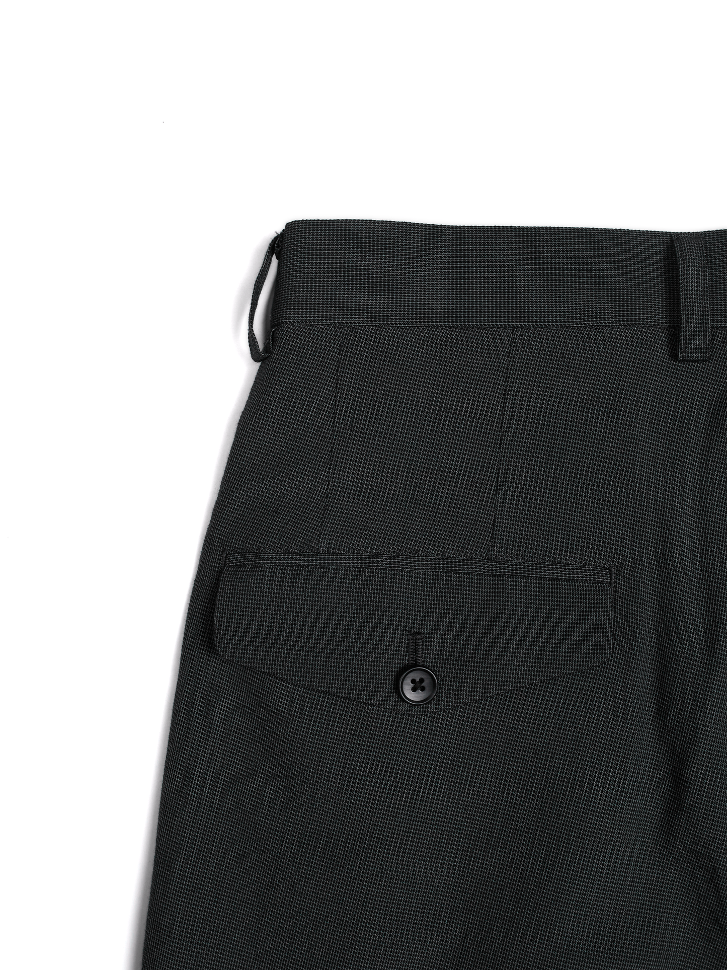 Super160's WOOL/SILK CRISPY 2-TUCK SLACKS｜BLACK