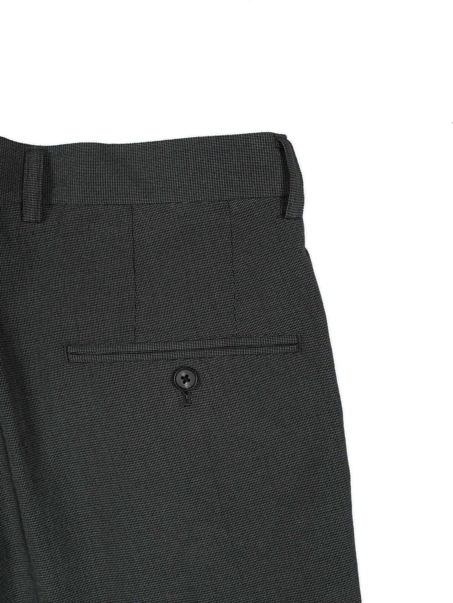 Super160's WOOL/SILK CRISPY 2-TUCK SLACKS｜BLACK