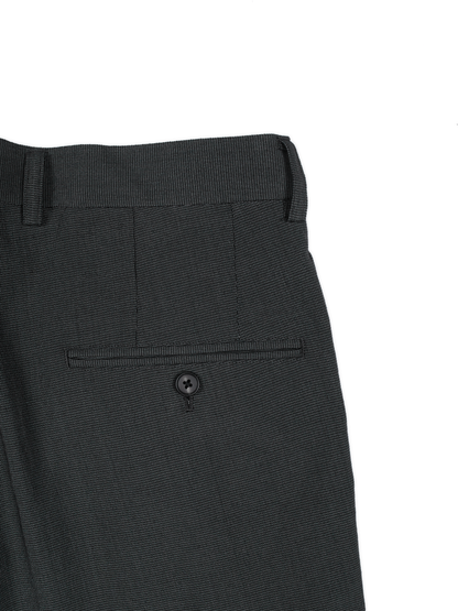 Super160's WOOL/SILK CRISPY 2-TUCK SLACKS｜BLACK