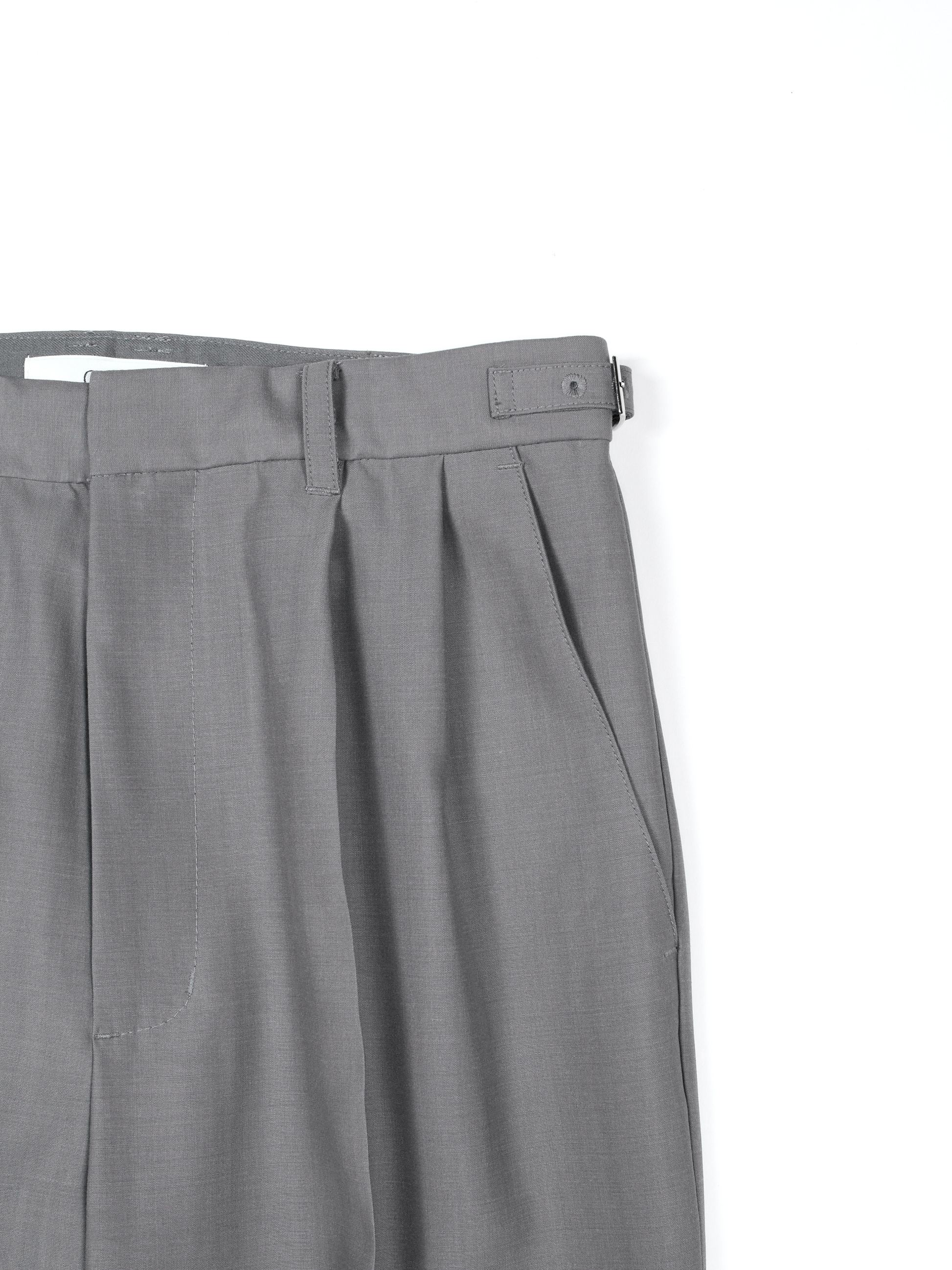 Super130's WORSTED WOOL TROPICAL SLACKS for WOMEN|LIGHT GRAY Super130's WORSTED WOOL TROPICAL SLACKS for WOMEN|LIGHT GRAY