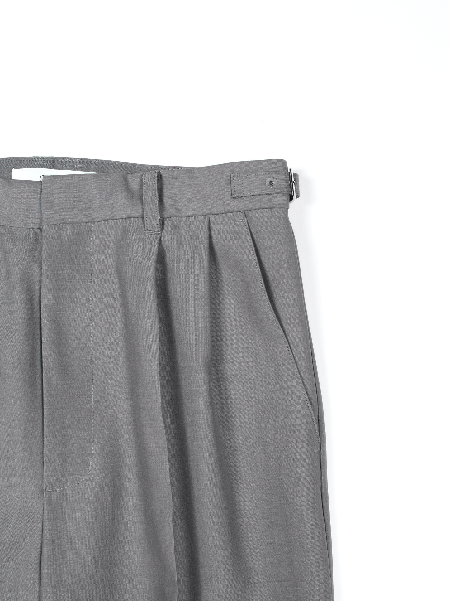 Super130's WORSTED WOOL TROPICAL SLACKS for WOMEN｜LIGHT GRAY