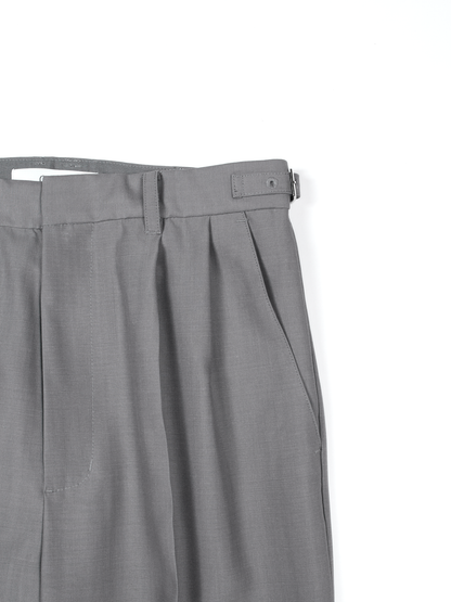 Super130's WORSTED WOOL TROPICAL SLACKS for WOMEN｜LIGHT GRAY