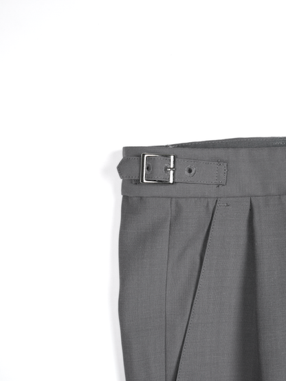 Super130's WORSTED WOOL TROPICAL SLACKS for WOMEN｜LIGHT GRAY